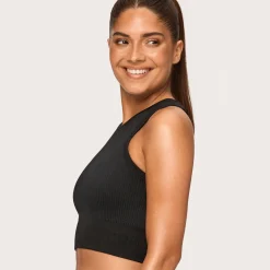 Rib Seamless Crop Top Black