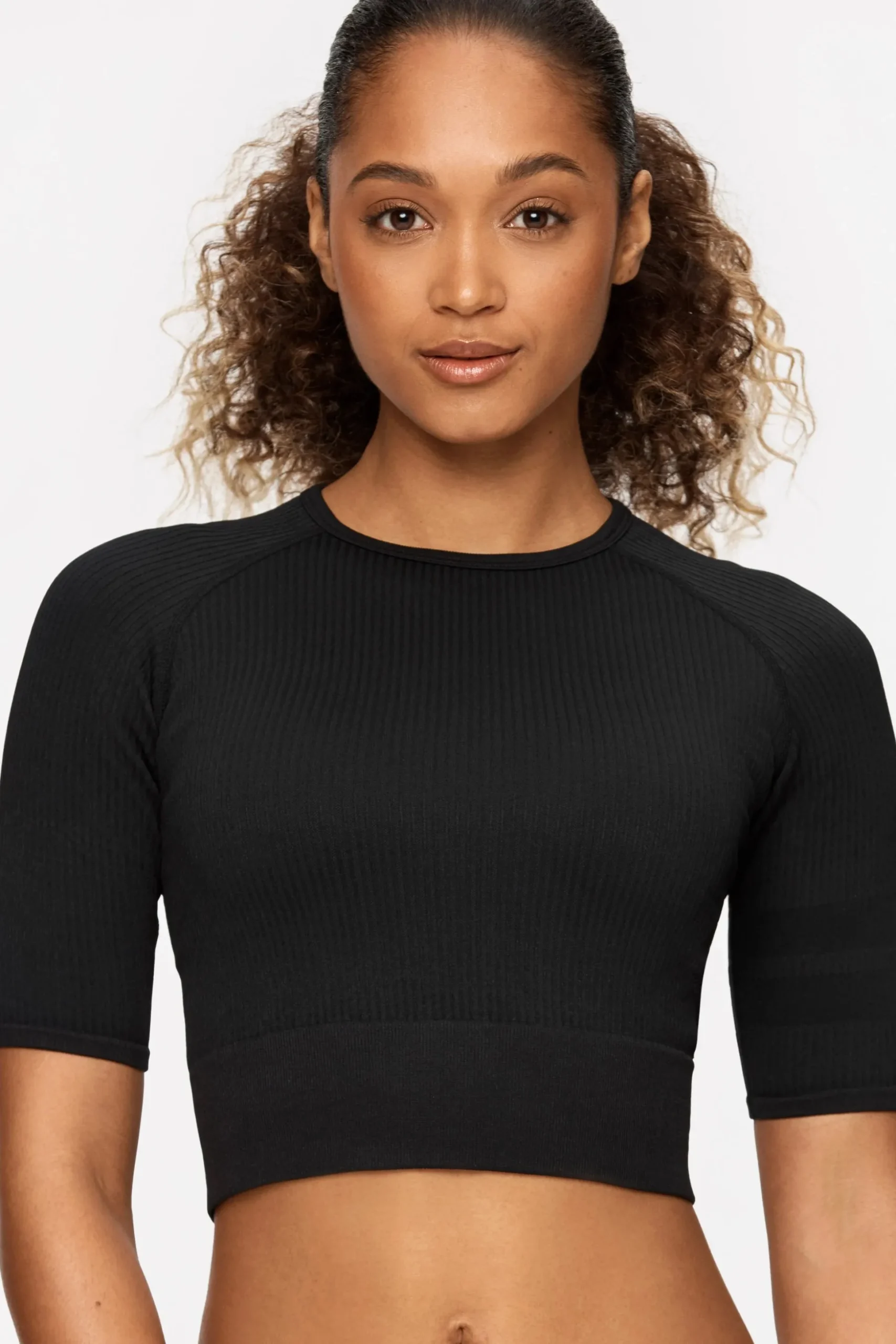Rib Seamless Cropped Tee