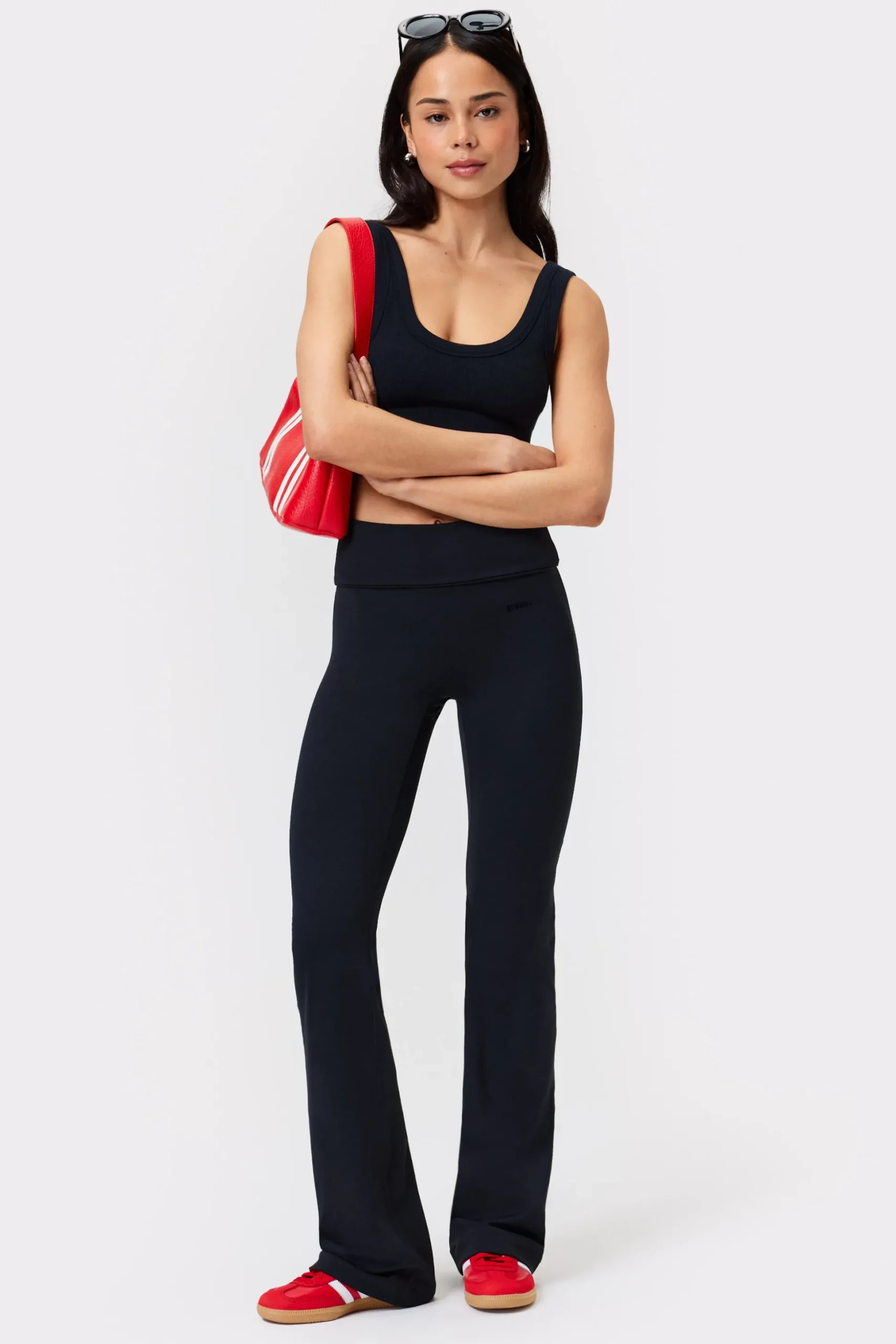 Soft Fold Over Flared Tights