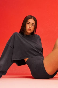 Washed Cropped Long Sleeve
